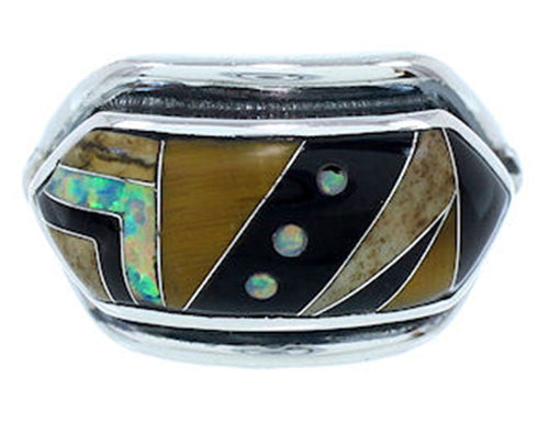 Sterling Silver Southwest Jewelry Multicolor Ring Size 6-1/2 YS72569